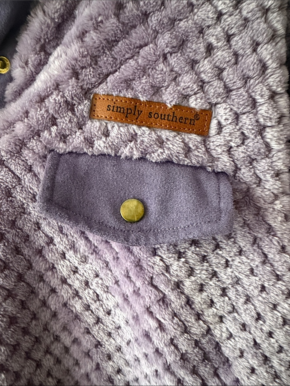 Simply Southern Lavender Textured Fleece Pullover Jacket - Picture 3 of 4